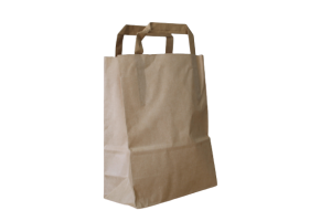 Torba papierowa brązowa z uchwytem płaskim 18x8,5x23cm 50szt 70g.