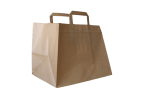 Torba papierowa brązowa z uchwytem płaskim 26x14x30cm 50szt 70g.
